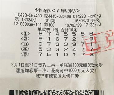 体彩七星彩开奖结果