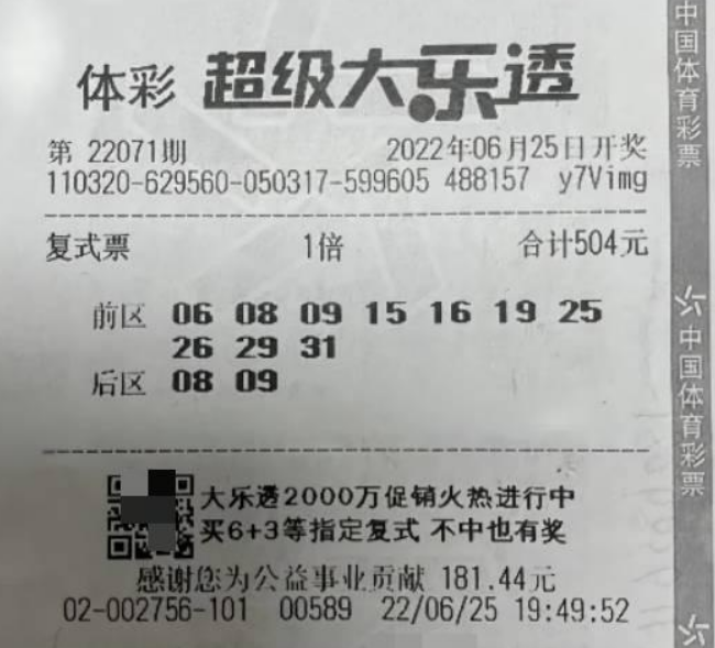 大乐透复式中奖规则及奖金表格详解